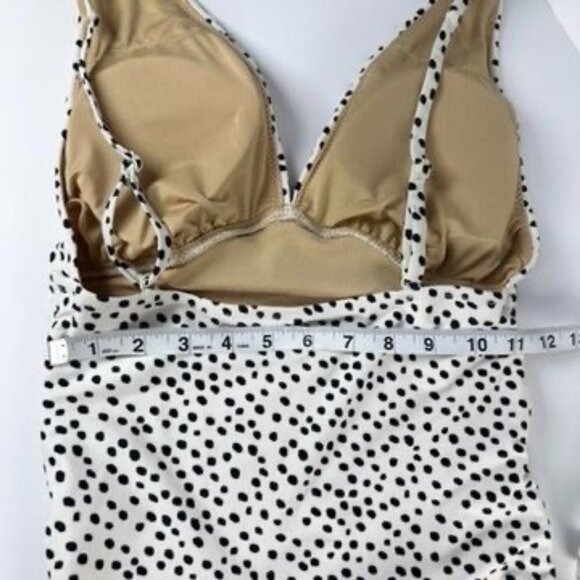 Old Navy Womens S Tall Cheetah Polka Dot One-Piece Swimsuit Ruffles UPF - Picture 7 of 12